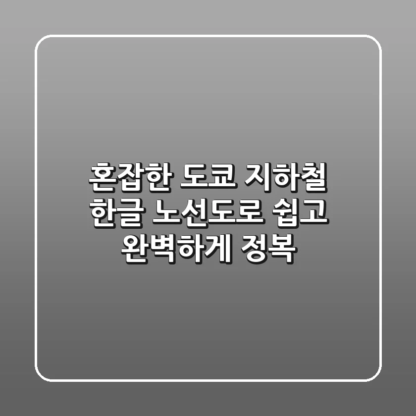 혼잡한 도쿄 지하철, 한글 노선도로 쉽고 완벽하게 정복!