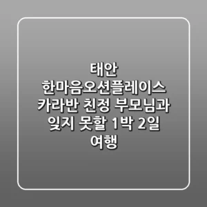 태안 한마음오션플레이스 카라반: 친정 부모님과 잊지 못할 1박 2일 여행