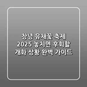 창녕 유채꽃 축제 2025: 놓치면 후회할 개화 상황 & 완벽 가이드
