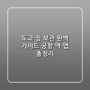 도쿄 짐 보관 완벽 가이드: 공항, 역, 앱 총정리