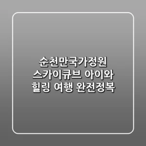 순천만국가정원 스카이큐브: 아이와 힐링 여행 완전정복!