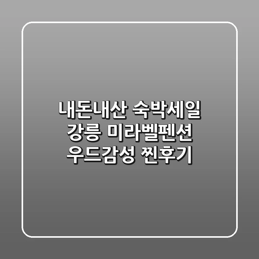 내돈내산 숙박세일! 강릉 미라벨펜션 우드감성 찐후기