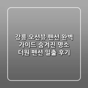 강릉 오션뷰 펜션 완벽 가이드: 숨겨진 명소 더원 펜션 일출 후기