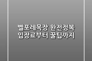 벨포레목장 완전정복: 입장료부터 꿀팁까지!🎠