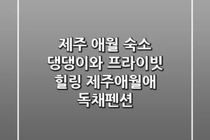 제주 애월 숙소, 댕댕이와 프라이빗 힐링! 제주애월애 독채펜션🐾