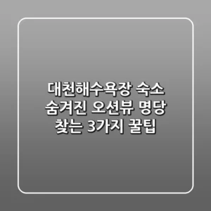대천해수욕장 숙소, 숨겨진 오션뷰 명당 찾는 3가지 꿀팁