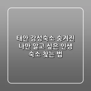 태안 감성숙소: 숨겨진 나만 알고 싶은 인생 숙소 찾는 법