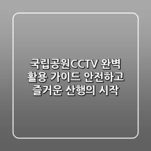 국립공원CCTV 완벽 활용 가이드: 안전하고 즐거운 산행의 시작