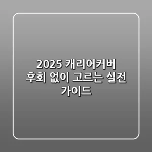 2025 캐리어커버: 후회 없이 고르는 실전 가이드