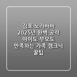 김포 노라바바, 2025년 완벽 공략! 아이도 부모도 만족하는 가족 캠크닉 꿀팁