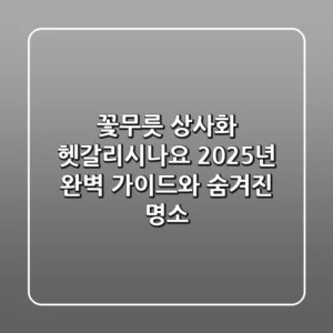 꽃무릇, 상사화 헷갈리시나요? 2025년 완벽 가이드와 숨겨진 명소