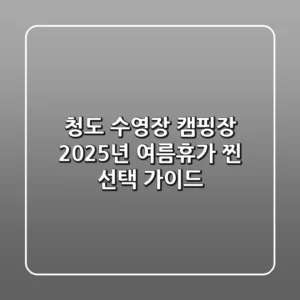 청도 수영장 캠핑장, 2025년 여름휴가 '찐' 선택 가이드