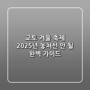 교토 겨울 축제: 2025년 놓쳐선 안 될 완벽 가이드