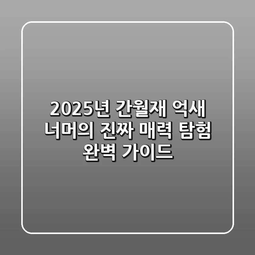 2025년 간월재, 억새 너머의 진짜 매력 탐험 완벽 가이드!