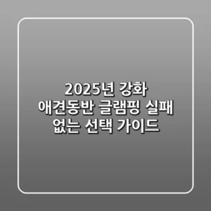 2025년 강화 애견동반 글램핑, 실패 없는 선택 가이드