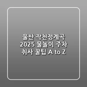 울산 작천정계곡 2025: 물놀이, 주차, 취사 꿀팁 A to Z