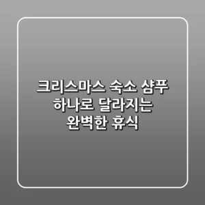 크리스마스 숙소, 샴푸 하나로 달라지는 완벽한 휴식