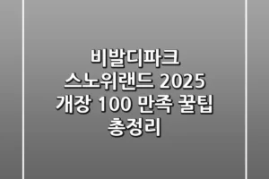 비발디파크 스노위랜드 2025 개장, 100% 만족 꿀팁 총정리!
