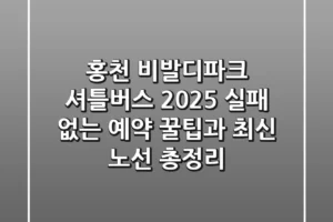 홍천 비발디파크 셔틀버스 2025: 실패 없는 예약 꿀팁과 최신 노선 총정리