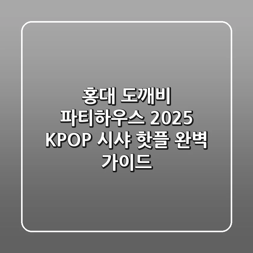 홍대 도깨비 파티하우스: 2025 K-POP 시샤 핫플 완벽 가이드