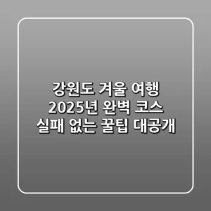 강원도 겨울 여행, 2025년 완벽 코스: 실패 없는 꿀팁 대공개!