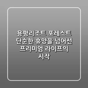 용평리조트 포레스트: 단순한 휴양을 넘어선 프리미엄 라이프의 시작