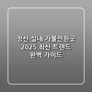 정선 실내 가볼만한곳: 2025 최신 트렌드 완벽 가이드!
