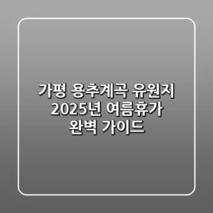 가평 용추계곡 유원지, 2025년 여름휴가 완벽 가이드