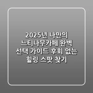 2025년, 나만의 ‘느티나무카페’ 완벽 선택 가이드: 후회 없는 힐링 스팟 찾기