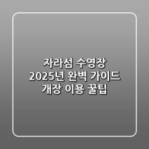 자라섬 수영장 2025년 완벽 가이드: 개장 & 이용 꿀팁!