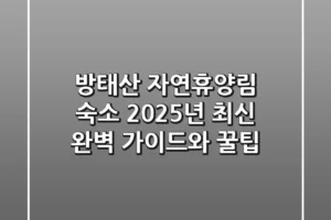 방태산 자연휴양림 숙소: 2025년 최신 완벽 가이드와 꿀팁