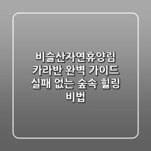 비슬산자연휴양림 카라반 완벽 가이드: 실패 없는 숲속 힐링 비법