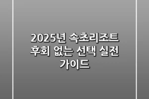 2025년 속초리조트, 후회 없는 선택! 실전 가이드