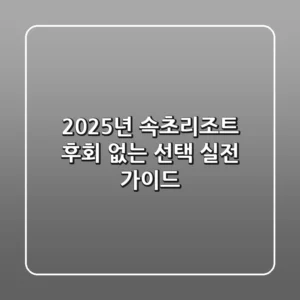 2025년 속초리조트, 후회 없는 선택! 실전 가이드