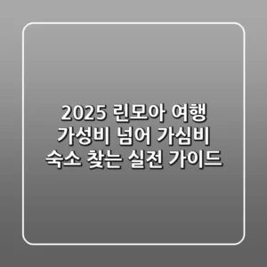 2025 린모아 여행: 가성비 넘어 '가심비' 숙소 찾는 실전 가이드
