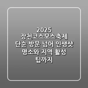 2025 장천코스모스축제, 단순 방문 넘어 인생샷 명소와 지역 활성 팁까지!