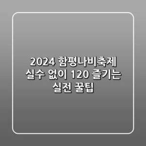 2024 함평나비축제, 실수 없이 120% 즐기는 실전 꿀팁