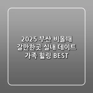 2025 부산 비올때 갈만한곳: 실내 데이트 & 가족 힐링 BEST