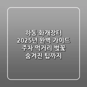 하동 화개장터, 2025년 완벽 가이드: 주차, 먹거리, 벚꽃 숨겨진 팁까지!