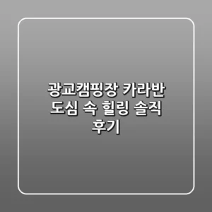 광교캠핑장 카라반, 도심 속 힐링 솔직 후기