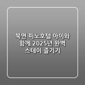 북면 피노호텔, 아이와 함께 2025년 완벽 스테이 즐기기
