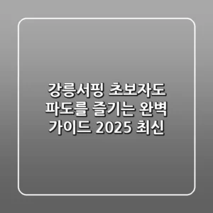 강릉서핑 초보자도 파도를 즐기는 완벽 가이드 (2025 최신)