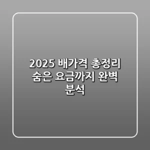 2025 배가격 총정리: 숨은 요금까지 완벽 분석!