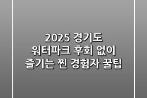 2025 경기도 워터파크, 후회 없이 즐기는 찐 경험자 꿀팁!
