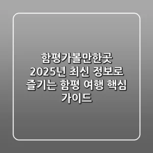함평가볼만한곳: 2025년 최신 정보로 즐기는 함평 여행 핵심 가이드